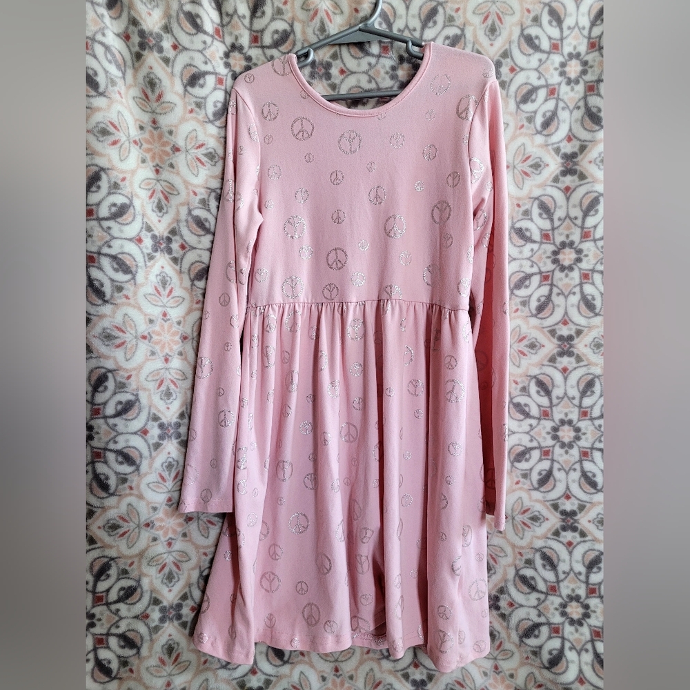 Pink Long-Sleeve Kids Dress